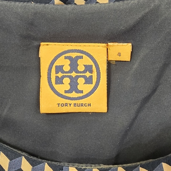 Tory Burch women 4 nico sheath dress career geometric cube print silk minimalist - Picture 8 of 8